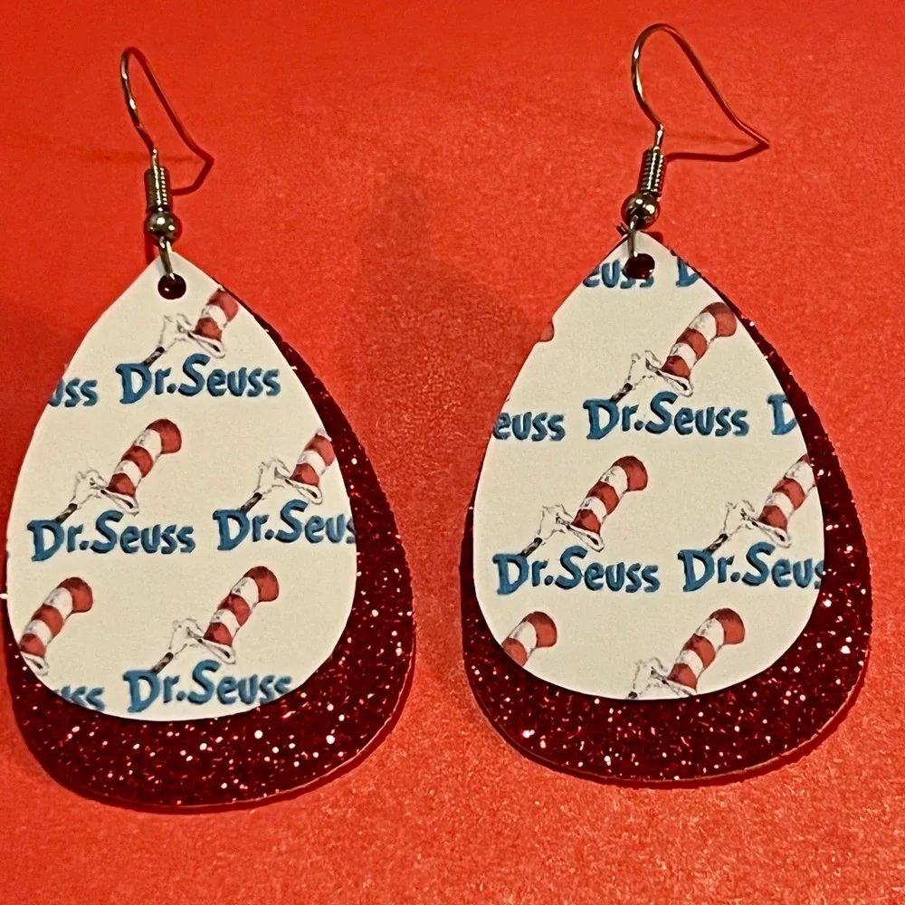 - Dr Seuss Earrings cat in the hat - Picture 2 of 2